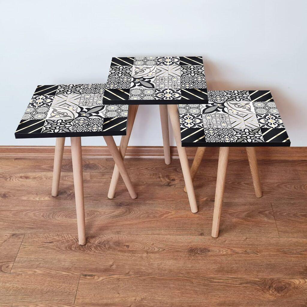 Hanah Home set stolića za kafu 3Shp384, 3 dijela, šareni