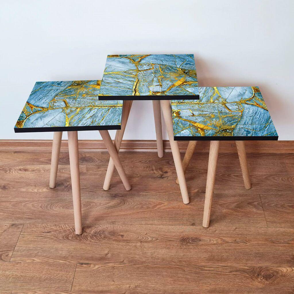 Hanah Home set stolića za kafu 3Shp235, 3 dijela, šareni