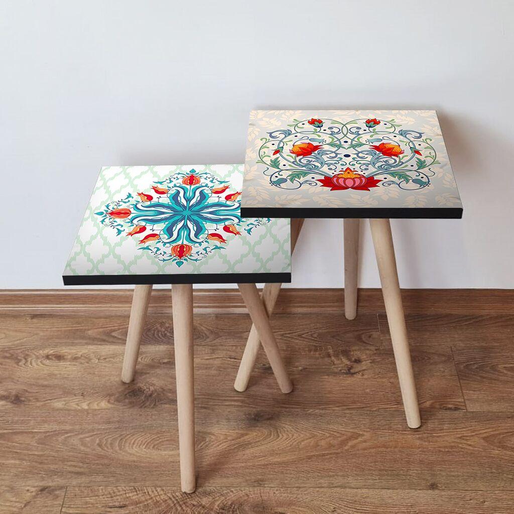 Hanah Home set stolića za kafu 2Shp324, 2 dijela, šareni