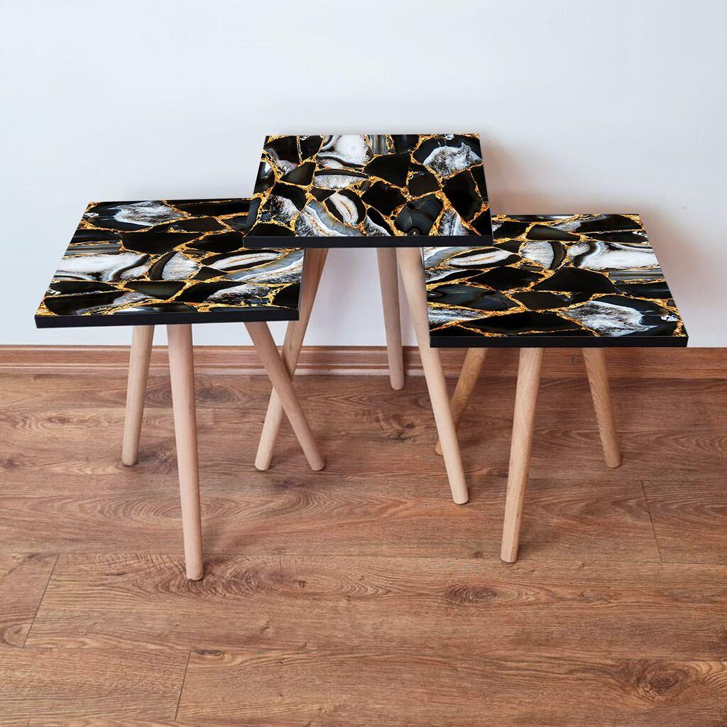 Hanah Home set stolića za kafu 3Shp99, 3 dijela, šareni