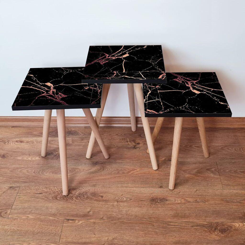 Hanah Home set stolića za kafu 3Shp181, 3 dijela, šareni