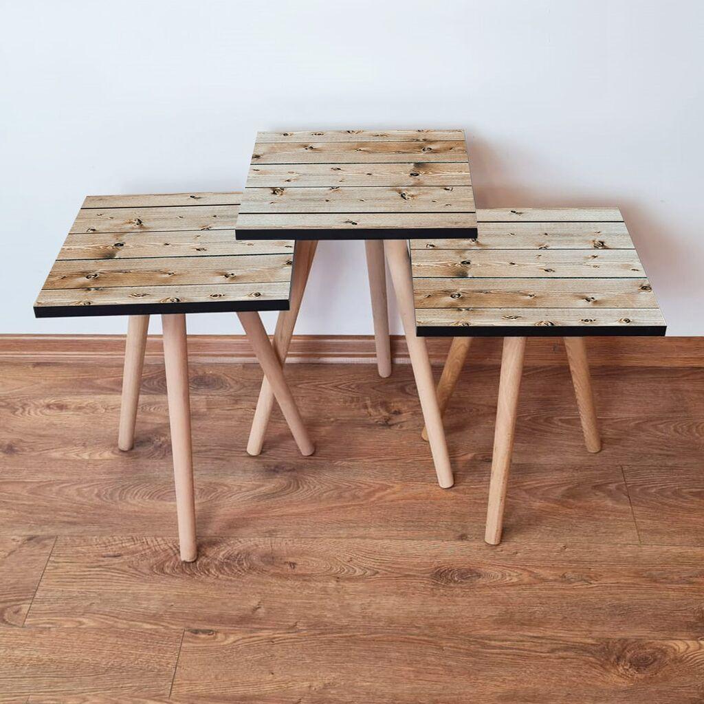 Hanah Home set stolića za kafu 3Shp347, 3 dijela, šareni