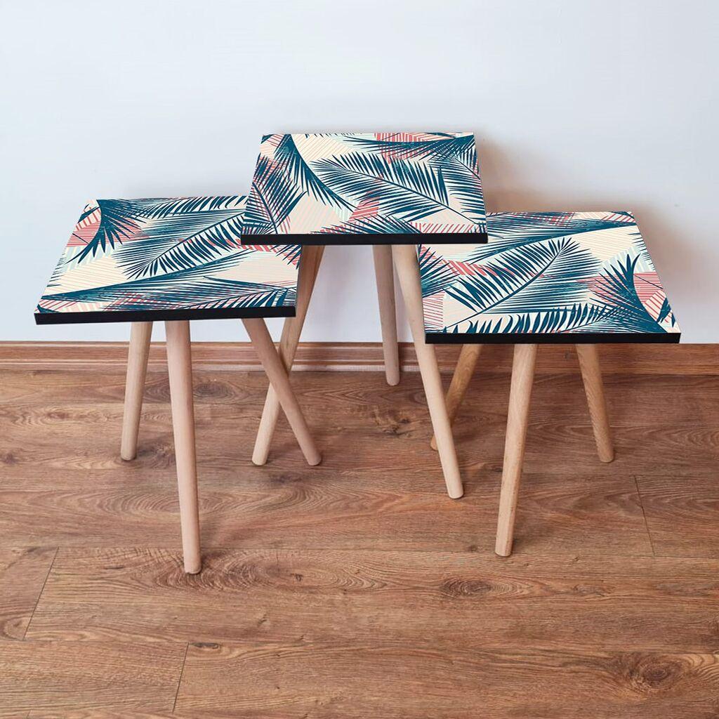 Hanah Home set stolića za kafu 3Shp208, 3 dijela, šareni