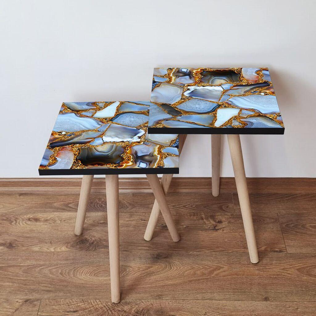 Hanah Home Twins set stolića za kafu, 2 dijela, šareni