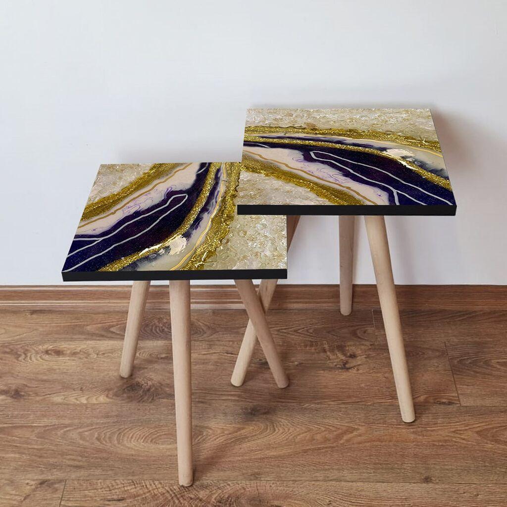 Hanah Home set stolića za kafu 2Shp466, 2 dijela, šareni