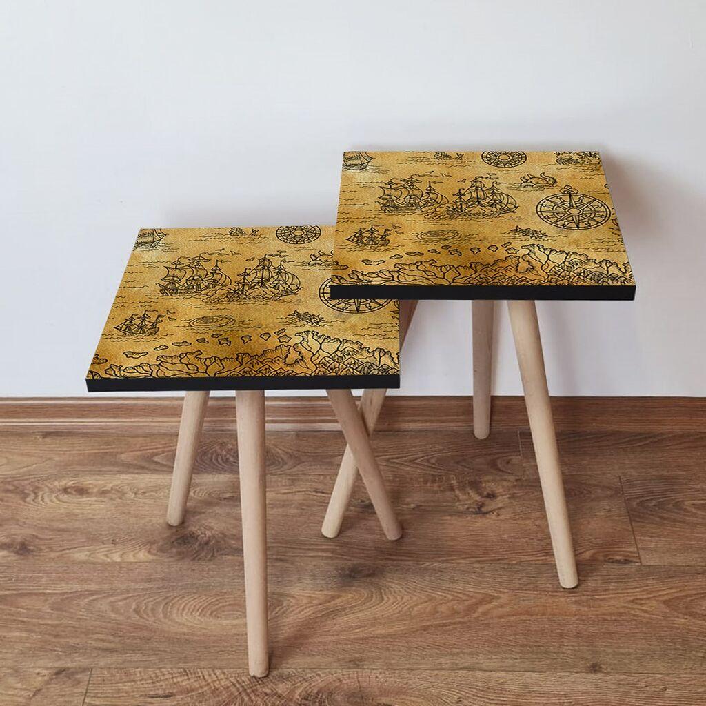 Hanah Home set stolića za kafu 2Shp74, 2 dijela, šareni