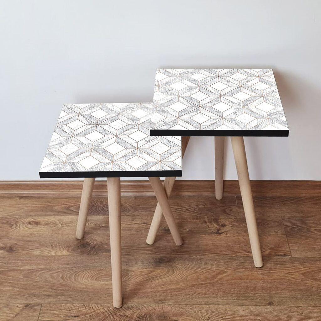 Hanah Home set stolića za kafu 2Shp438, 2 dijela, šareni