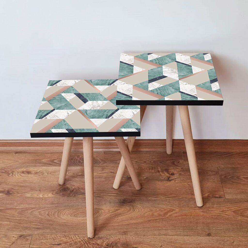 Hanah Home set stolića za kafu 2Shp426, 2 dijela, šareni