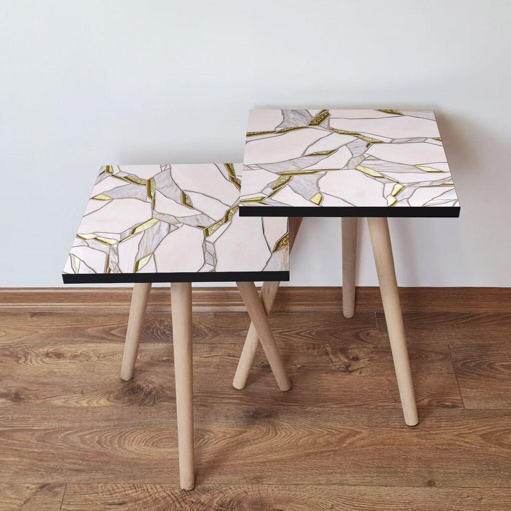 Hanah Home set stolića za kafu 2Shp49, 2 dijela, šareni