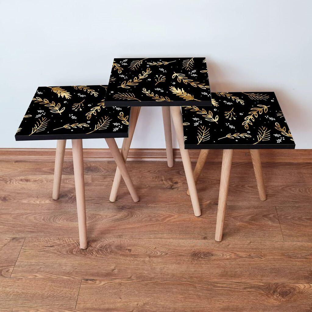 Hanah Home set stolića za kafu 3Shp382, 3 dijela, šareni