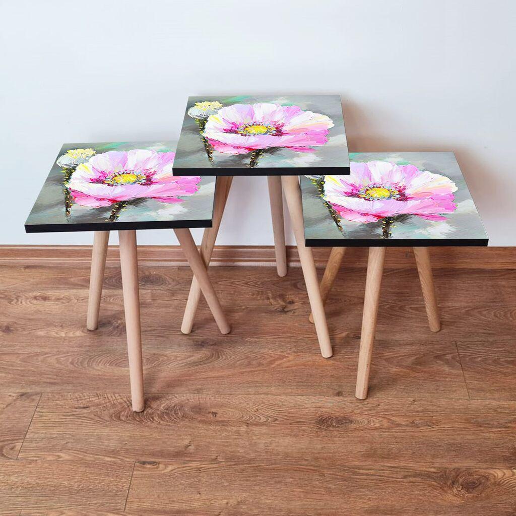 Hanah Home set stolića za kafu 3Shp299, 3 dijela, šareni