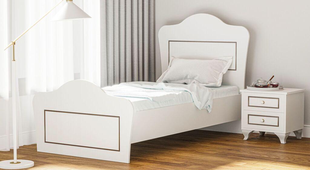 Hanah Home Okvir kreveta Rb-100, 90x120x190 cm, Bijela