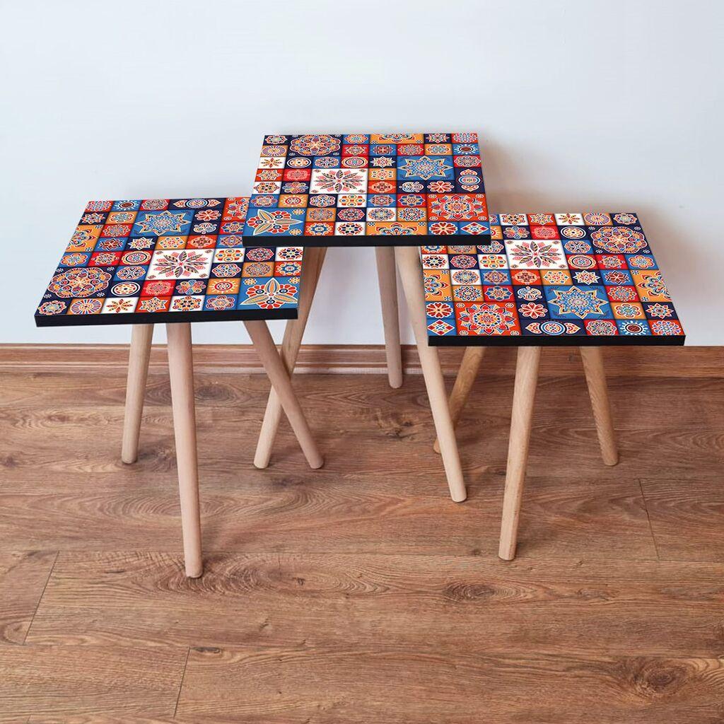 Hanah Home set stolića za kafu 3Shp7, 3 dijela, šareni