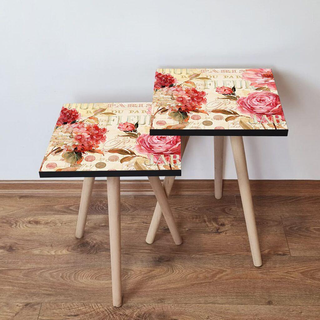 Hanah Home set stolića za kafu 2Shp451, 2 dijela, šareni