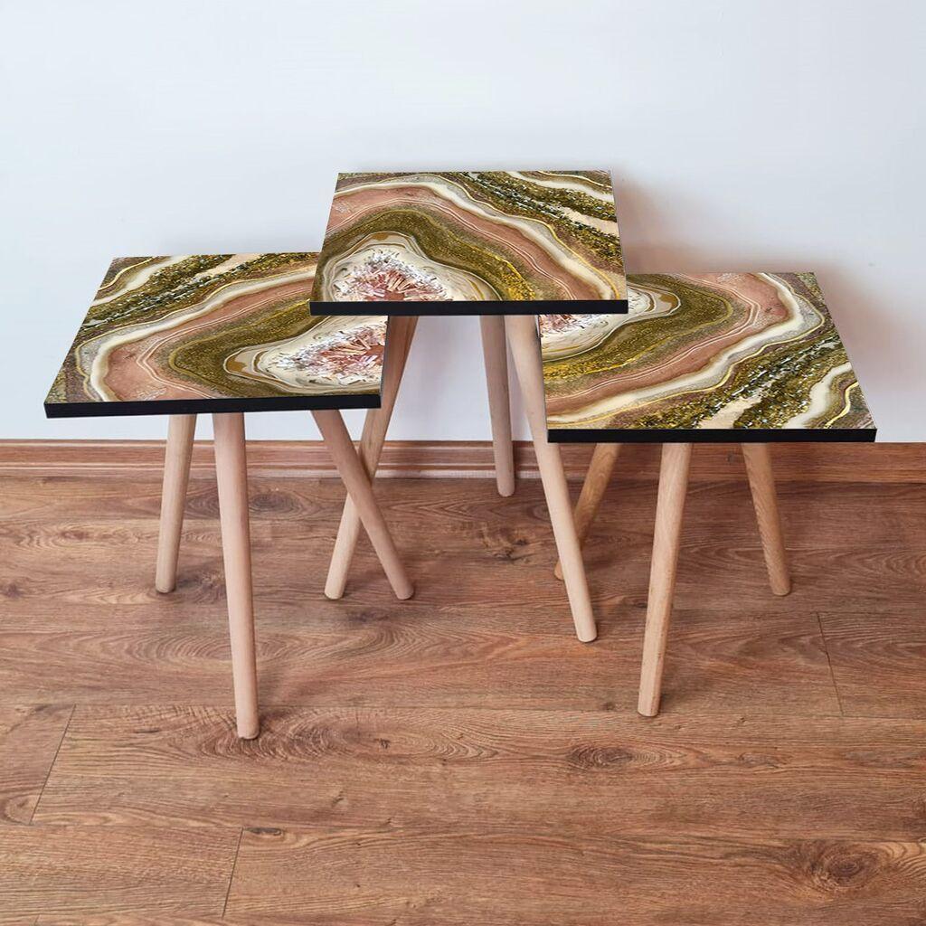 Hanah Home set stolića za kafu 3Shp296, 3 dijela, šareni