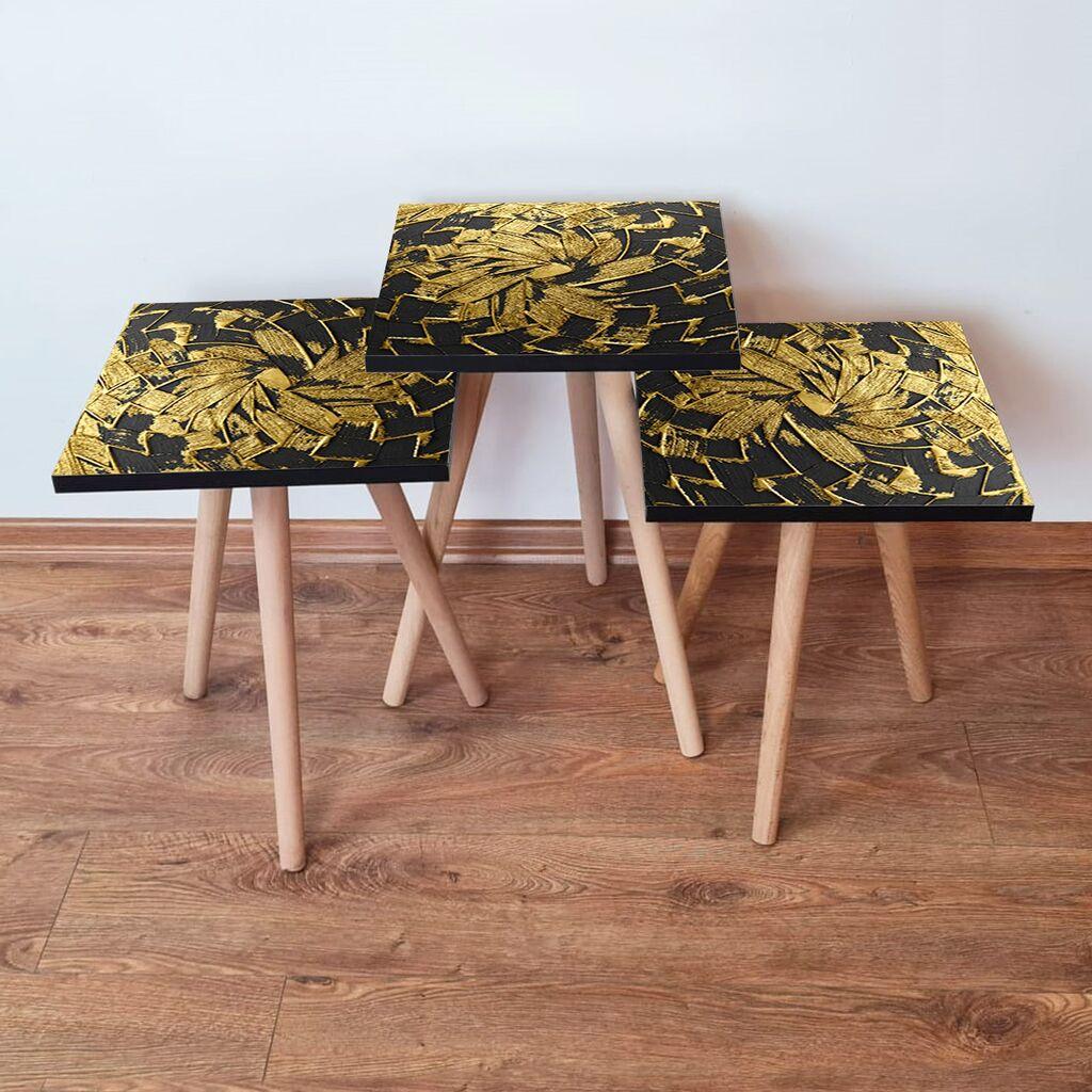 Hanah Home set stolića za kafu 3Shp93, 3 dijela, šareni