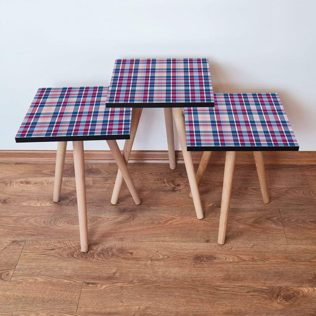 Hanah Home set stolića za kafu 3Shp368, 3 dijela, šareni