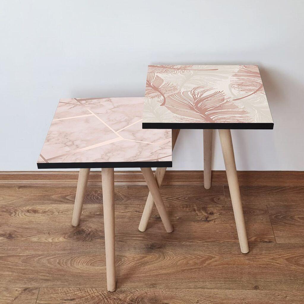 Hanah Home set stolića za kafu 2Shp312, 2 dijela, šareni