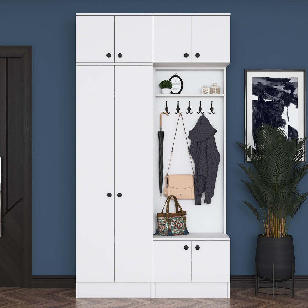 Hanah Home Ormar za hodnik EA144 - 3839, 119,6x226,4x37,5 cm, Bijela