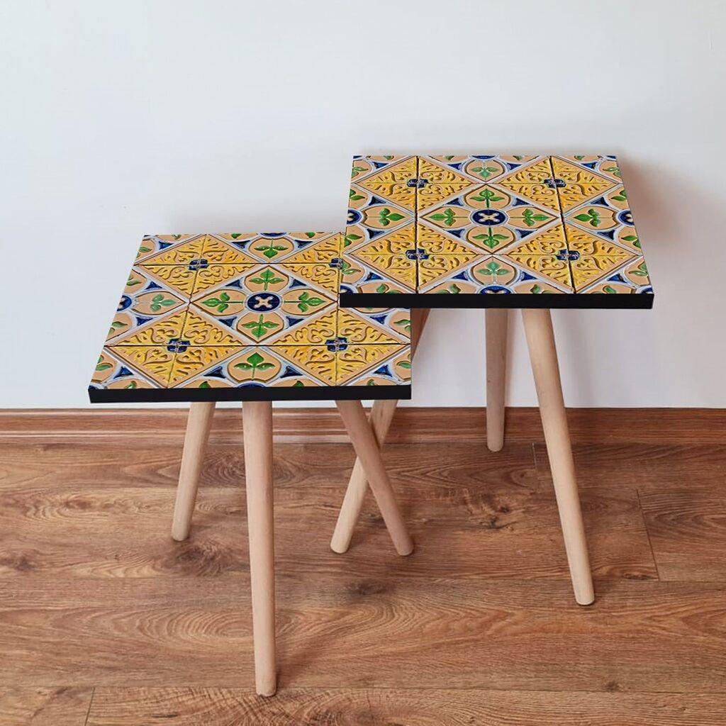 Hanah Home set stolića za kafu 2Shp30, 2 dijela, šareni