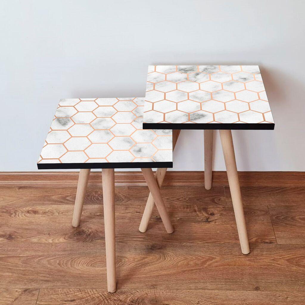 Hanah Home Twins set stolića za kafu, 2 dijela, šareni