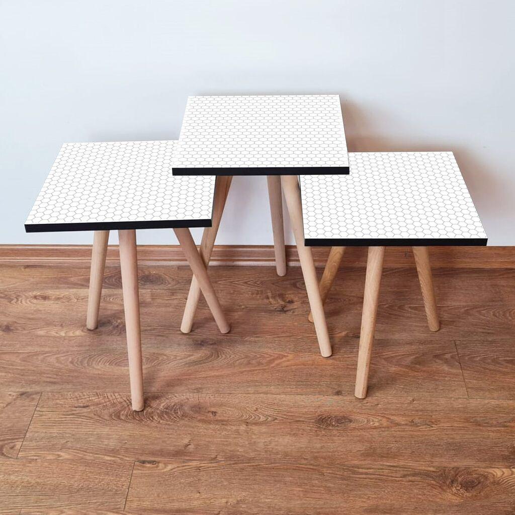 Hanah Home set stolića za kafu 3Shp399, 3 dijela, šareni