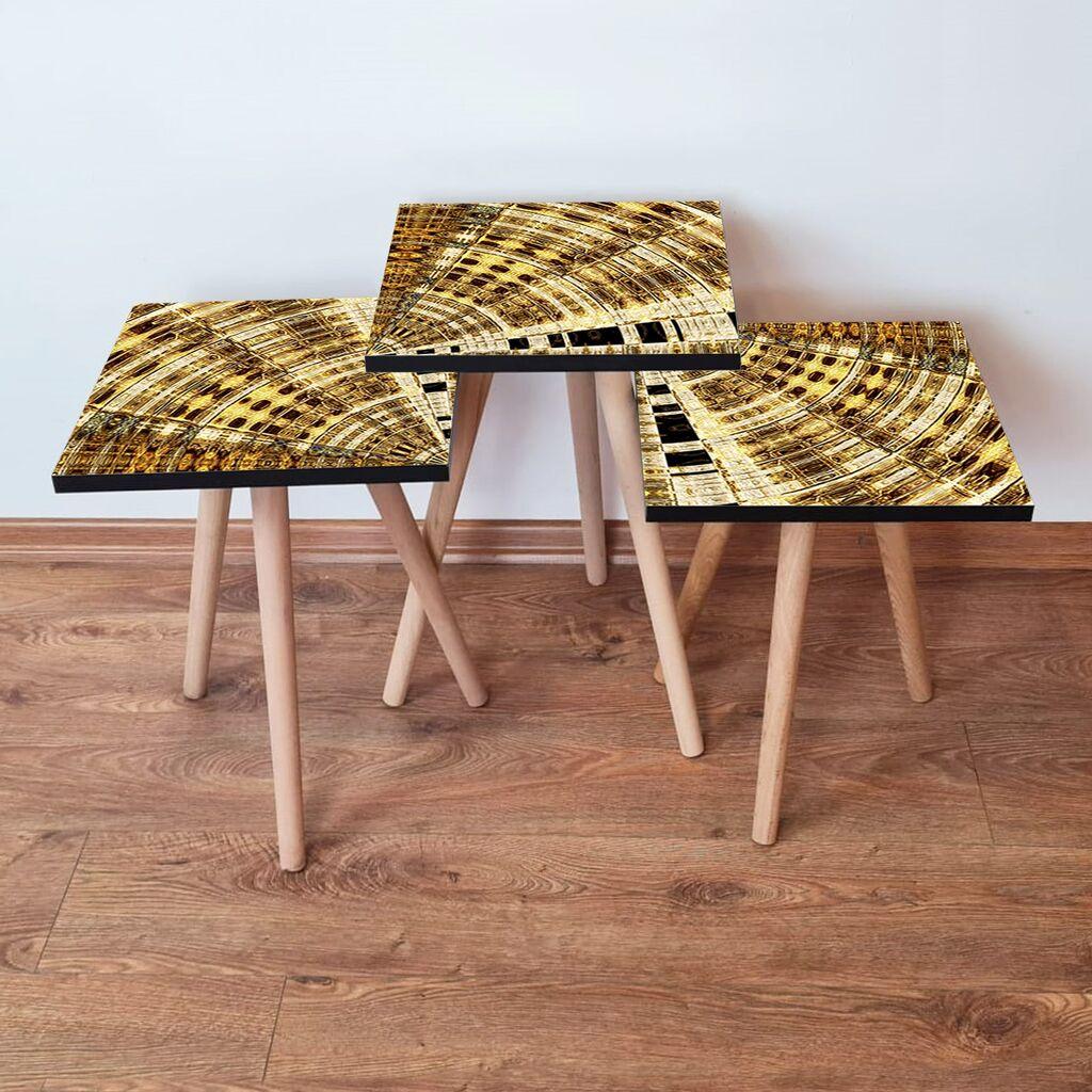 Hanah Home set stolića za kafu 3Shp142, 3 dijela, šareni