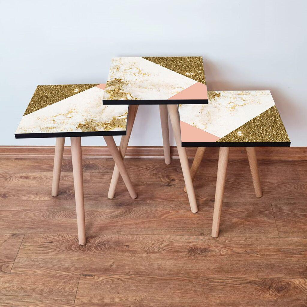 Hanah Home set stolića za kafu 3Shp264, 3 dijela, šareni