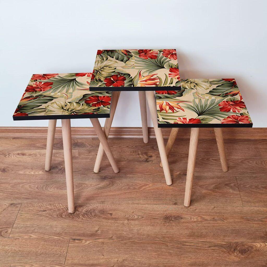 Hanah Home set stolića za kafu 3Shp205, 3 dijela, šareni