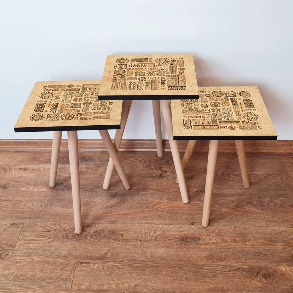 Hanah Home set stolića za kafu 3Shp153, 3 dijela, šareni