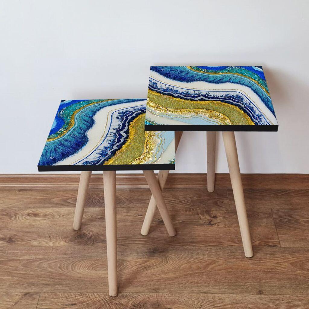 Hanah Home set stolića za kafu 2Shp156, 2 dijela, šareni