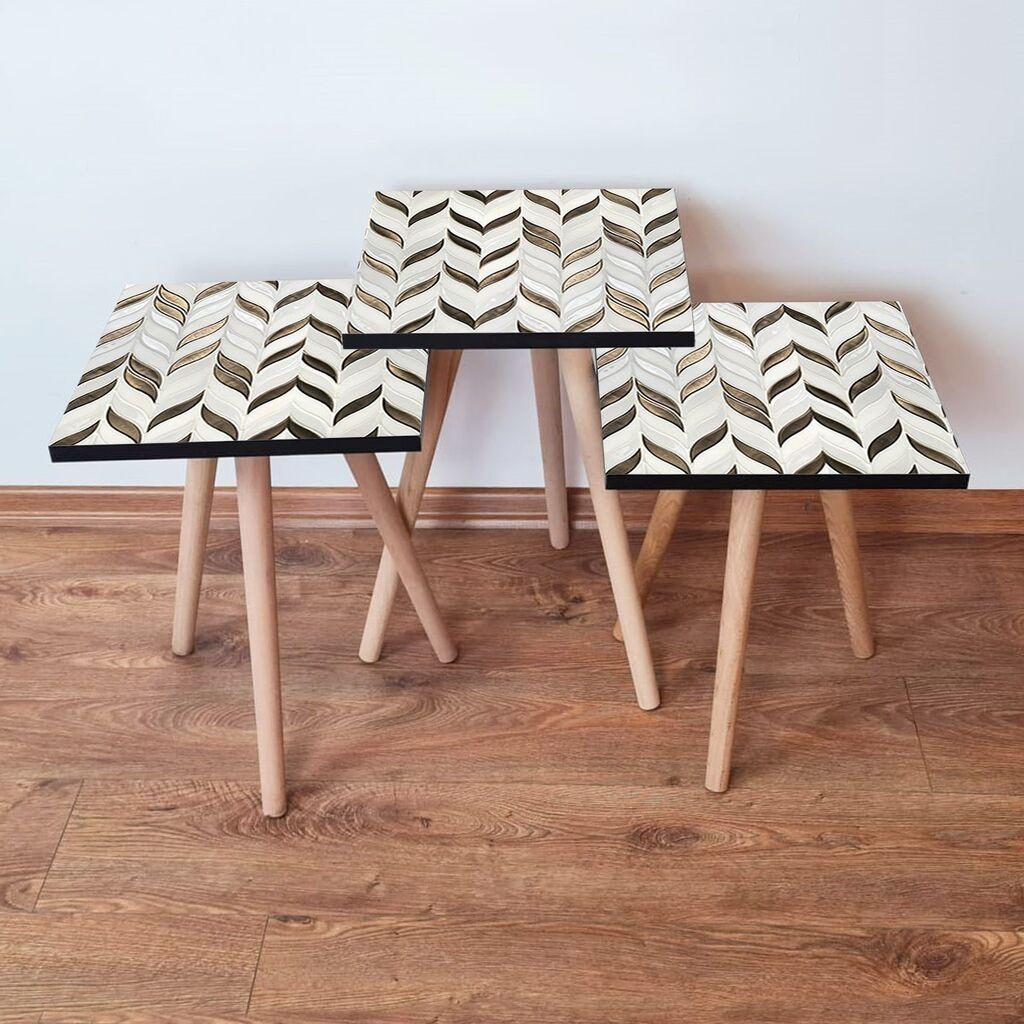 Hanah Home set stolića za kafu 3Shp268, 3 dijela, šareni