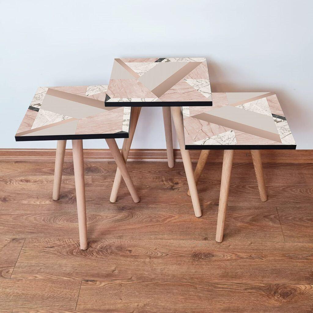 Hanah Home set stolića za kafu 3Shp320, 3 dijela, šareni