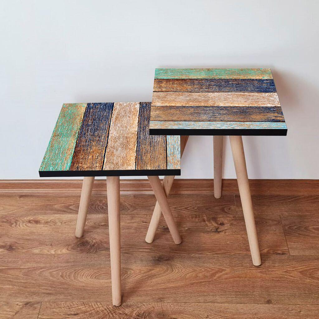 Hanah Home set stolića za kafu 2Shp85, 2 dijela, šareni