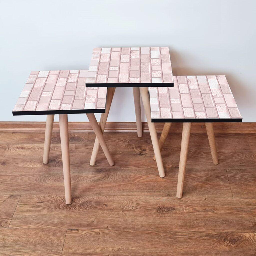 Hanah Home set stolića za kafu 3Shp316, 3 dijela, šareni