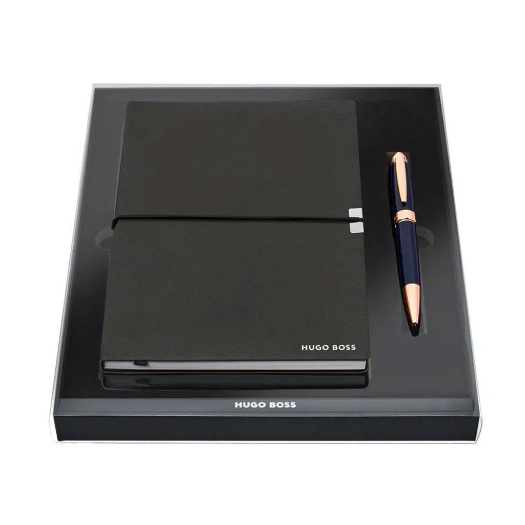 Hugo Boss Set olovka hemijska i notes A5 HPBH001AL, Crno-plavi