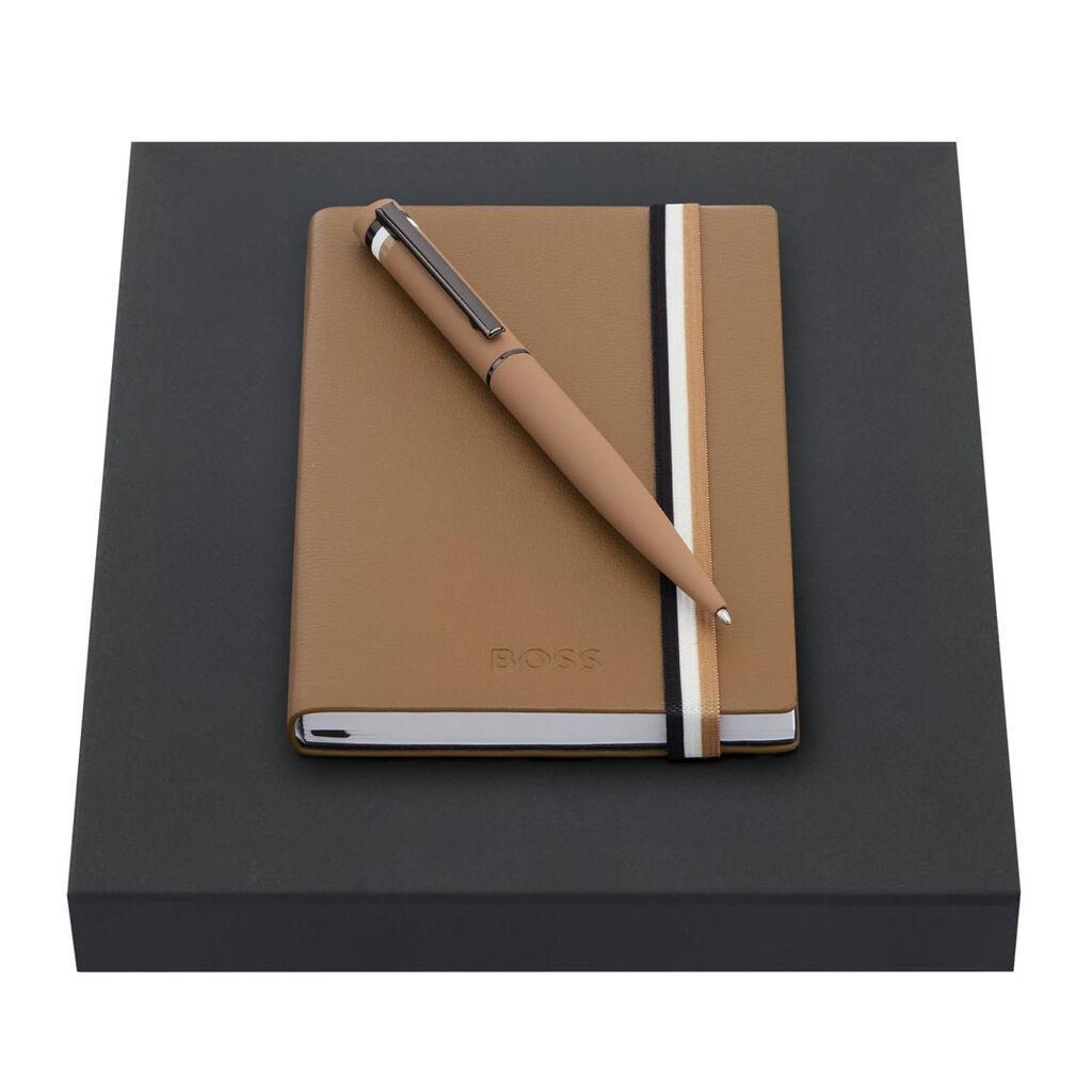 Hugo Boss Set olovka hemijska i notes A6 HPBM421X, Camel