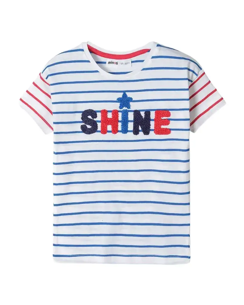 Minoti Majica za djevojčice Shine, Bijelo-Plava