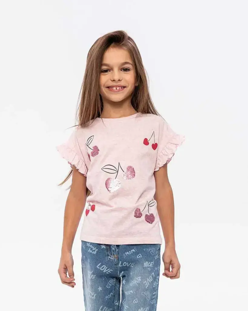 Minoti Majica za djevojčice Cherry, Roze