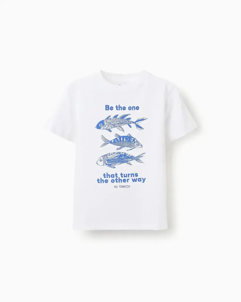 Zippy Majica za dječake Fish,Bijela