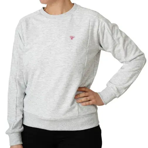 Hummel ženska dukserica Hmlbronze, okrugli izrez, svijetlosiva