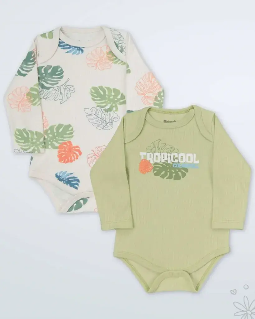 Miniworld Set bodija za bebe Pistacio 2, 2 Komada, Šareni