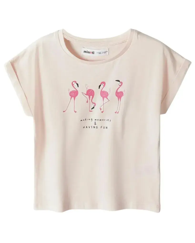 Minoti Majica za djevojčice Flamingo, Svijetloroze