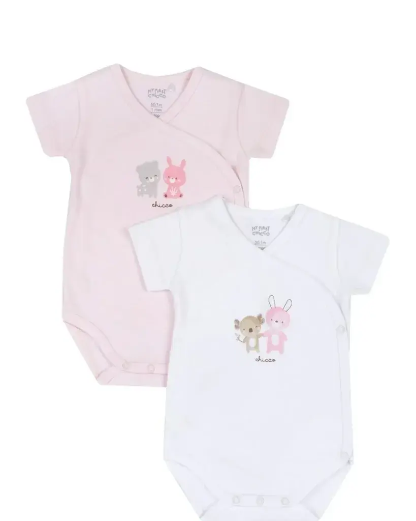 Chicco Set bodija za djevojčice, 2 kom, Više boja