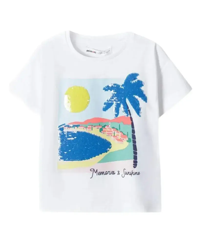 Minoti Majica za djevojčice Memories, Bijela