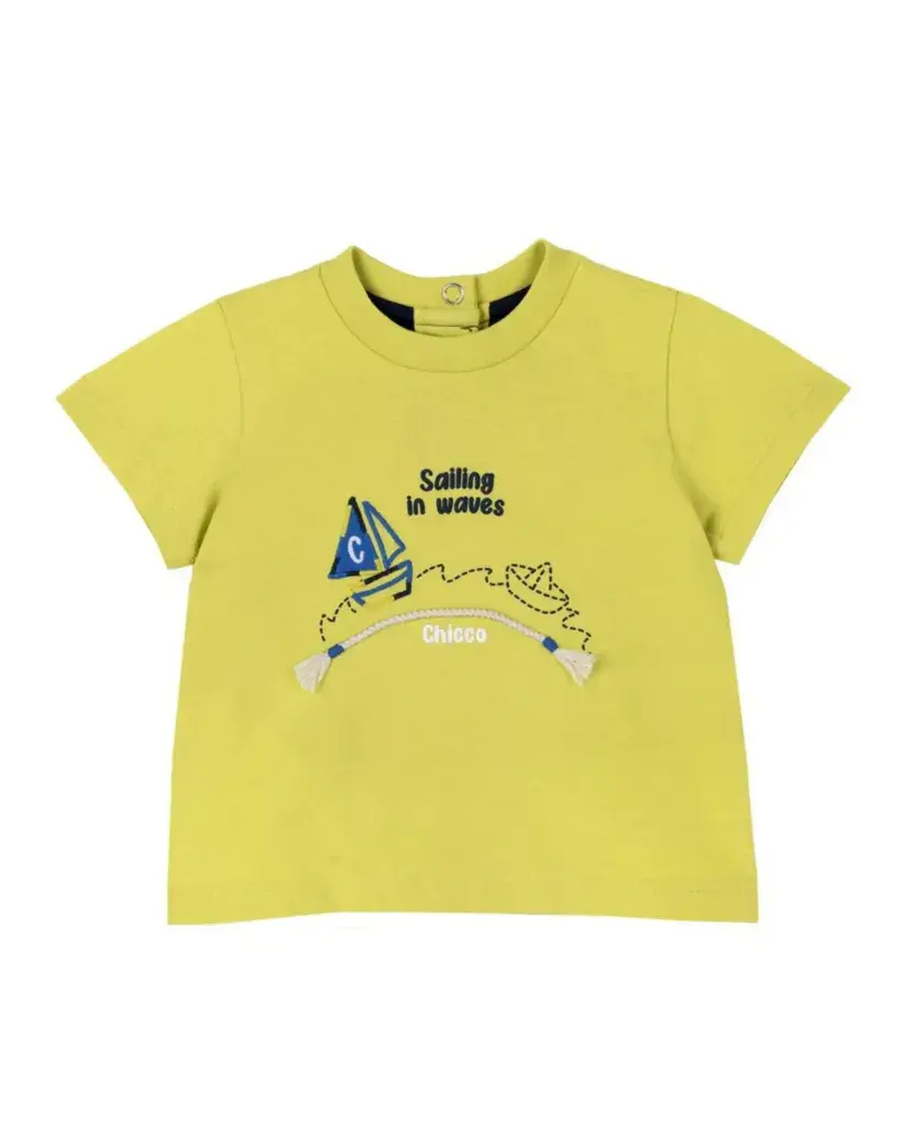 Chicco Majica za bebe Sailing in waves, Žuta