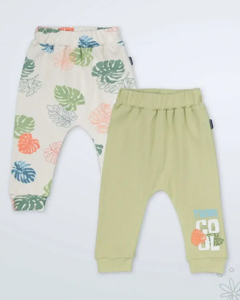 Miniworld Set trenerki za bebe Pistacio 2, 2 Komada, Šareni