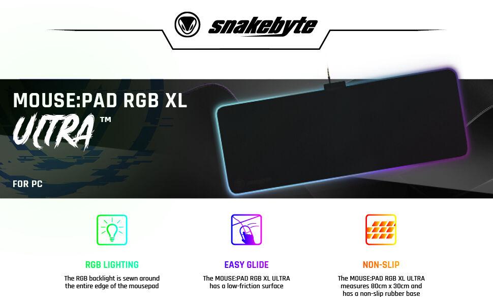 Snakebyte Gejmerska podloga za miš PC Mouse Pad Ultra RGB XL