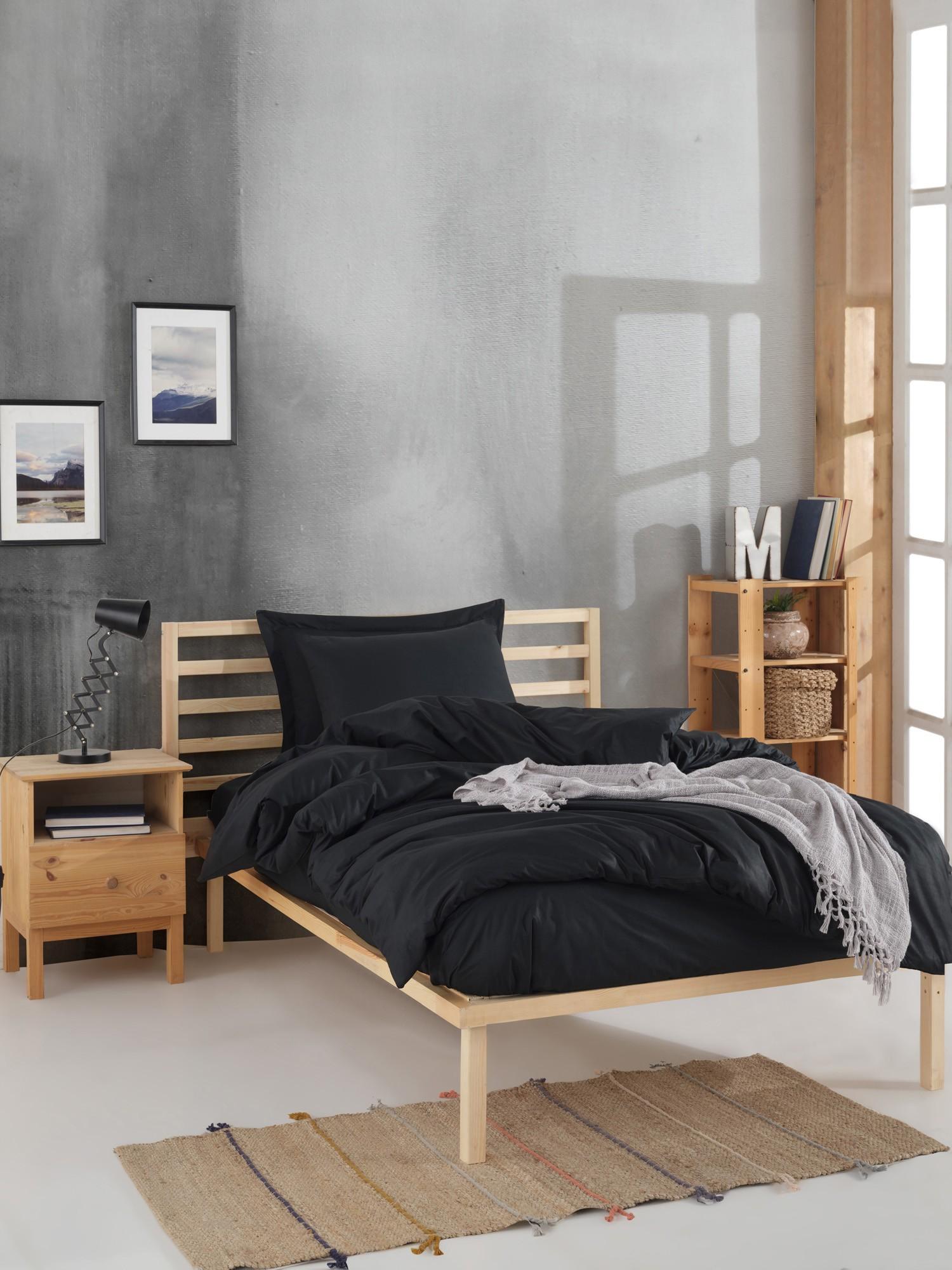 L'essentiel Maison Set posteljine za bračni krevet Fresh Color, 200x220cm, crna