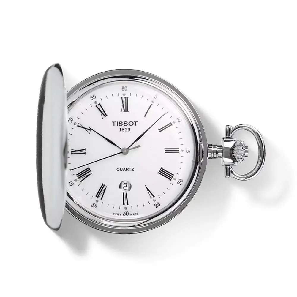 Tissot Muški džepni sat T83.6.553.13, Kvarcni mehanizam, Srebrna boja